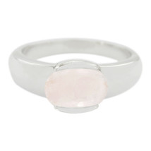 Homespun Jewelry Rose Quartz Silver Rings For Teacher&#39;s Day Gift AU - £23.95 GBP