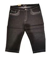 NEW Kaba Heavy Duty Dark Blue Denim Stone Stud Bedazzled Shorts Size 20-... - $20.19 CAD