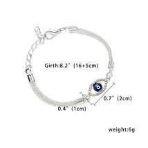 Trendy Silver Plated Blue Crystal Eyes Lucky Bracelets Turkish Star Palm Coconut - £8.21 GBP