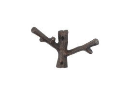 [Pack Of 2] Rustic Copper Cast Iron Forked Tree Branch Decorative Metal Double W - $48.06