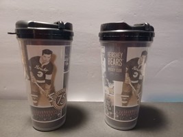 Hershey Bears Souvenir Travel Cups Mugs w/Lids 75th anniversary Pair (2) - $23.42