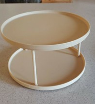 Vintage RUBBERMAID 1981 Twin Storage Turntable Lazy Susan Almond Spice - £14.85 GBP