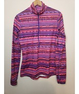 Nike Pro DriFit 1/2 Zip Women Long Sleeve Pullover Thumb Hole MEDIUM geo... - $22.36 CAD