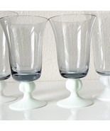4 - MCM Iced Tea Glasses Goblets White Stem Blue Flared Corana Eclectic ... - £39.53 GBP