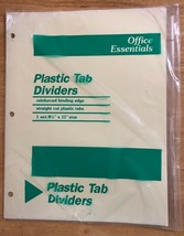 NEW Office Essentials 11468 Economy Insertable Plastic Tab Dividers 1 SET 8 Tabs - £3.94 GBP