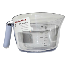 Kitchen Aid Batter Bowl Clear Soft Grip Handle Dishwasher Safe 8 Cups Measuring - £27.10 GBP