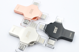 Usb Flash Drive For iPhone ipad Android 16gb 32gb 64gb 128gb 256gb Pendrive 4in1 - £18.38 GBP+