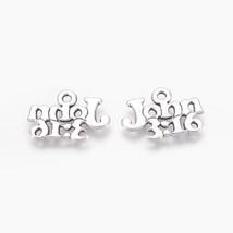 Bible Verse Charms Antiqued Silver John 3:16 Religious Jewelry Supplies ... - $2.01 CAD