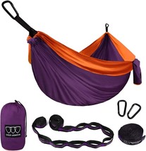 Gold Armour Camping Hammock - Xl Double Hammock Portable, Purple And Orange - £36.06 GBP