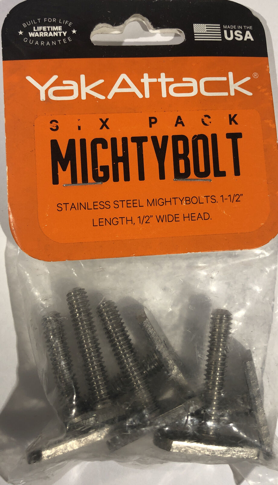 YakAttack MB15-12-6 MIghtyBolts (6 Pack) - 1-1/2" NEW