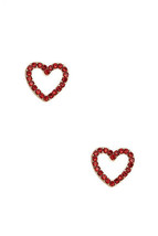 Heart Post Stud 1/2&quot; Earrings in Red Rhinestones w Organza Gift Bag - Hey Viv - £11.37 GBP