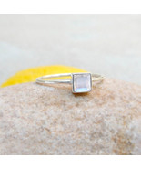 Rainbow moonstone ring, square ring, Bezel ring, 925 silver ring, Jewelr... - £14.36 GBP
