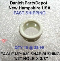 x15 1/2 X 3/8&quot; Eagle MP1030D Snap Bushing Grommet White Nyln Plastic Heyco Style - £7.98 GBP