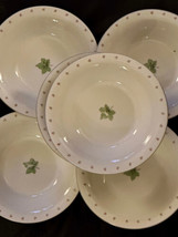 Damon Wood Soup or Salad Bowls (6) WSP  8&quot; Genuine Stoneware Preowned Oak Leaf - £26.74 GBP