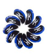 MIZUNO Black &amp; Blue Color Golf Iron HeadCover 10 pcs Set Head Covers Neo... - £20.46 GBP
