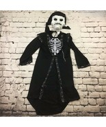 Pirate Skeleton Girls Sz M(8-10) Halloween Costume Black Dress With Mask... - $11.88