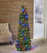 Pre-Lit LED Pop Up Artificial Christmas Tree 6 Feet Tall Multi-Colored Lights - £68.12 GBP
