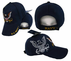 U.S. Navy Usn Eagle Anchor Shadow Navy Blue Acrylic Embroidered Cap Hat ... - £17.27 GBP