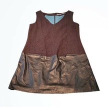 Andrew Marc Black Sheath Dress w Faux Leather Trim Size 8 NWT MSRP $156 - £51.54 GBP