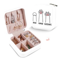 Leather Travel Jewelry Storage Box - Portable Jewelry Organizer - RPS - £12.12 GBP