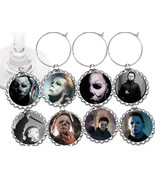 Michael myers halloween scary decor party wine charms markers 8 party fa... - €9,24 EUR