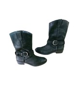 UGG Women&#39;s Reeza Fashion Boot Black Leather Moto Boots Sz 8.5 - $65.14 CAD