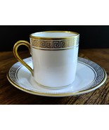 Hertel Jacob Bavaria Germany White w Gold Greek Key Rim Demitasse Cup an... - $21.85