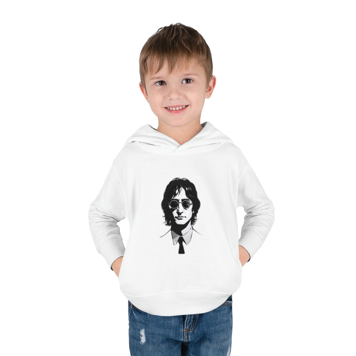 Toddler Pullover Fleece Hoodie, Black, 60% Combed, Ring-spun Cotton, 40% Polyest - $33.99
