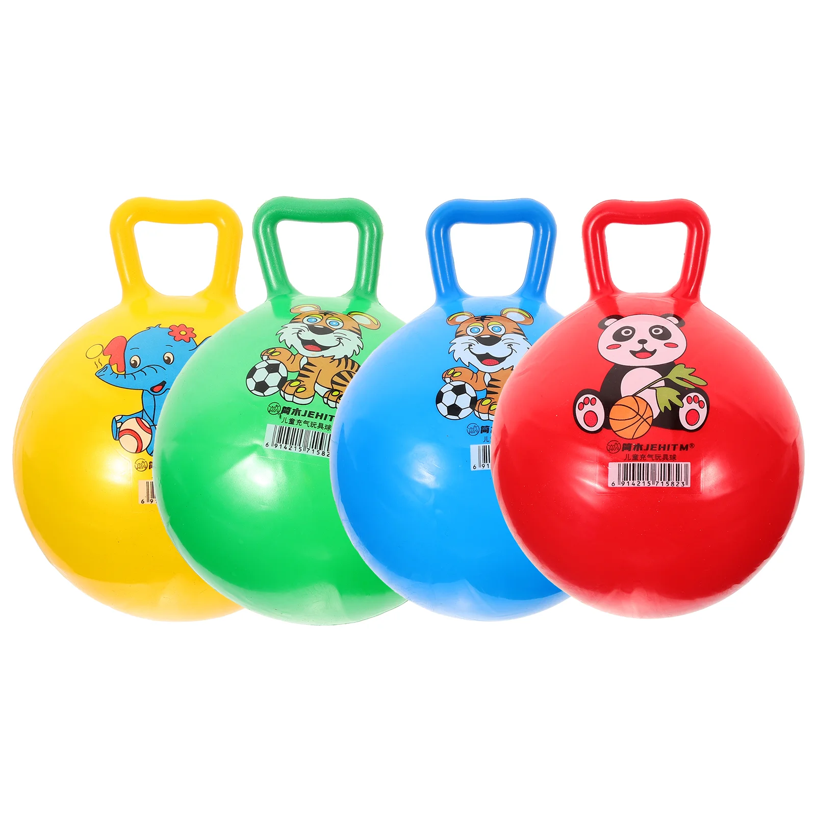 Toyandona Ball Children 4Pcs Hopper Jumping Bouncing Exercise Toy Color Animal - £13.06 GBP