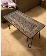 Hand-carved solid wood Coffee Table, Hairpin legs wooden Table - £447.38 GBP