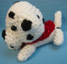 Amigurumi Dalmatian Dalmation Puppy Dog Crochet Handmade Figurines Gifts... - $29.95