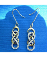 Earth mined Diamond Vintage Infinity Gold Silver Earrings Matching Deco ... - $2,054.91 CAD