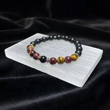 Courage Protection Gemstone Bracelet, Red Garnet, Tiger Eye, Agate, Tour... - $27.27