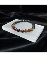 Courage Protection Gemstone Bracelet, Red Garnet, Tiger Eye, Agate, Tourmaline - $27.27