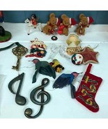 Vintage lot of Christmas tree ornaments Santa nice angel key musical not... - $644.67 MXN