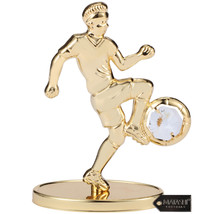 Matashi 24K Gold Plated Soccer Football Player Figurine Embellished w/ Crystals - £17.39 GBP