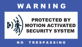 Protected By Motion Activated Security Warning Stickers / 6 Pack + FREE ... - £4.54 GBP