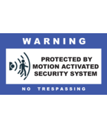 Protected By Motion Activated Security Warning Stickers / 6 Pack + FREE ... - £4.52 GBP