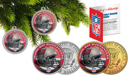 Tampa Bay Buccaneers Colorized Jfk Half Dollar 2-Coin Set Nfl Christmas Ornament - £11.17 GBP