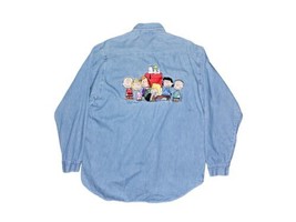 Vintage Too Cute! 1990&#39;s Tony Guetta Peanuts Gang Embroidered Denim Shir... - £78.49 GBP