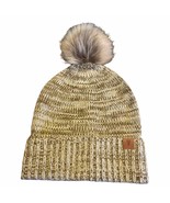 FRYE Marled PomPom Tan Marl Beanie Hat Womens New with tags - $26.96 CAD