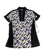 Tail Meredith Mock Neck Zip Short Sleeve Golf Top Half Moon Print Womens... - $35.64