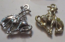 2 vintage Cowboy Cowgirl Horse Rider Cracker Jack charms - £7.43 GBP