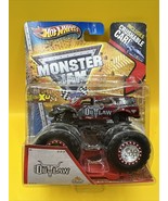 HOT WHEELS MONSTER TRUCK RARE Iron Outlaw Monster Jam RED LINE RIMS - $22.44