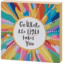 &quot;Go Where The Light Takes You&quot; Inspirational Block Sign - £10.32 GBP