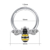 16g Stainless Steel Nose Ring for Women Bee Leaf Septum Rings Hoop Nose Septum P - £10.46 GBP