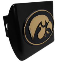 university of iowa gold and black metal hitch cover usa made - £62.75 GBP