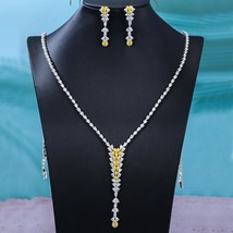 2pcs Long Sweater necklace earring Sets Indian Jewelry Set For Women Wedding Par - £74.30 GBP