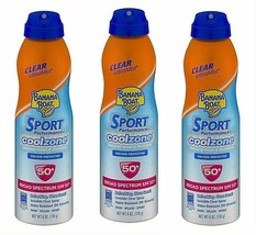 3X Banana Boat Sport Performance Coolzone Continuous Spray Sunscreen SPF50+ 6 oz - $32.66