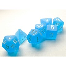 Chessex Manufacturing Frosted: Mini-Polyhedral Caribbean Blue/white 7-Die Set - £8.48 GBP